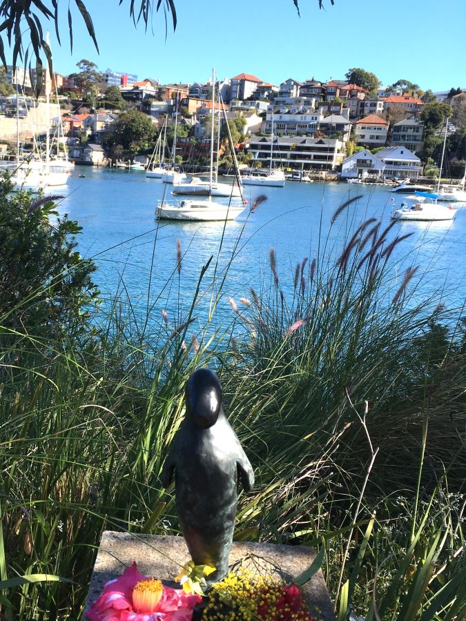 One of the Art Barton statues along the waterfront in North Sydney - its of a dugong.