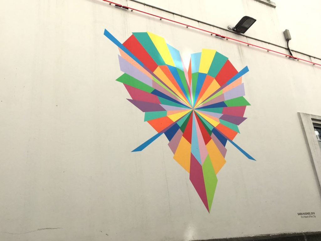 Heart painting on the side of a building in Auckland, NZ