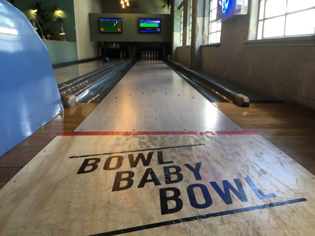 Bowling alley at Dr Rudis bar in Auckland